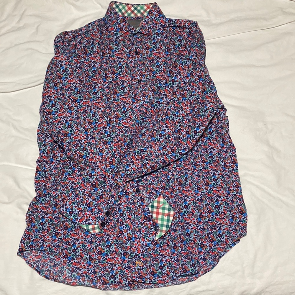 Floral Thomas Dean Men’s Large Button Up Dress Shirt